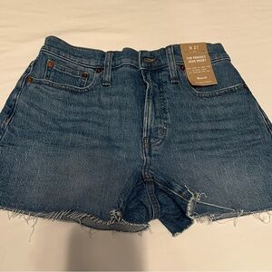 Madewell Medium Blue High-Rise Jean Shorts